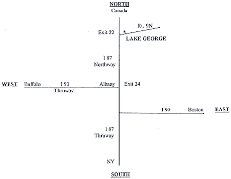 Map to Amber Lantern Inn